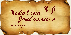Nikolina Jankulović vizit kartica